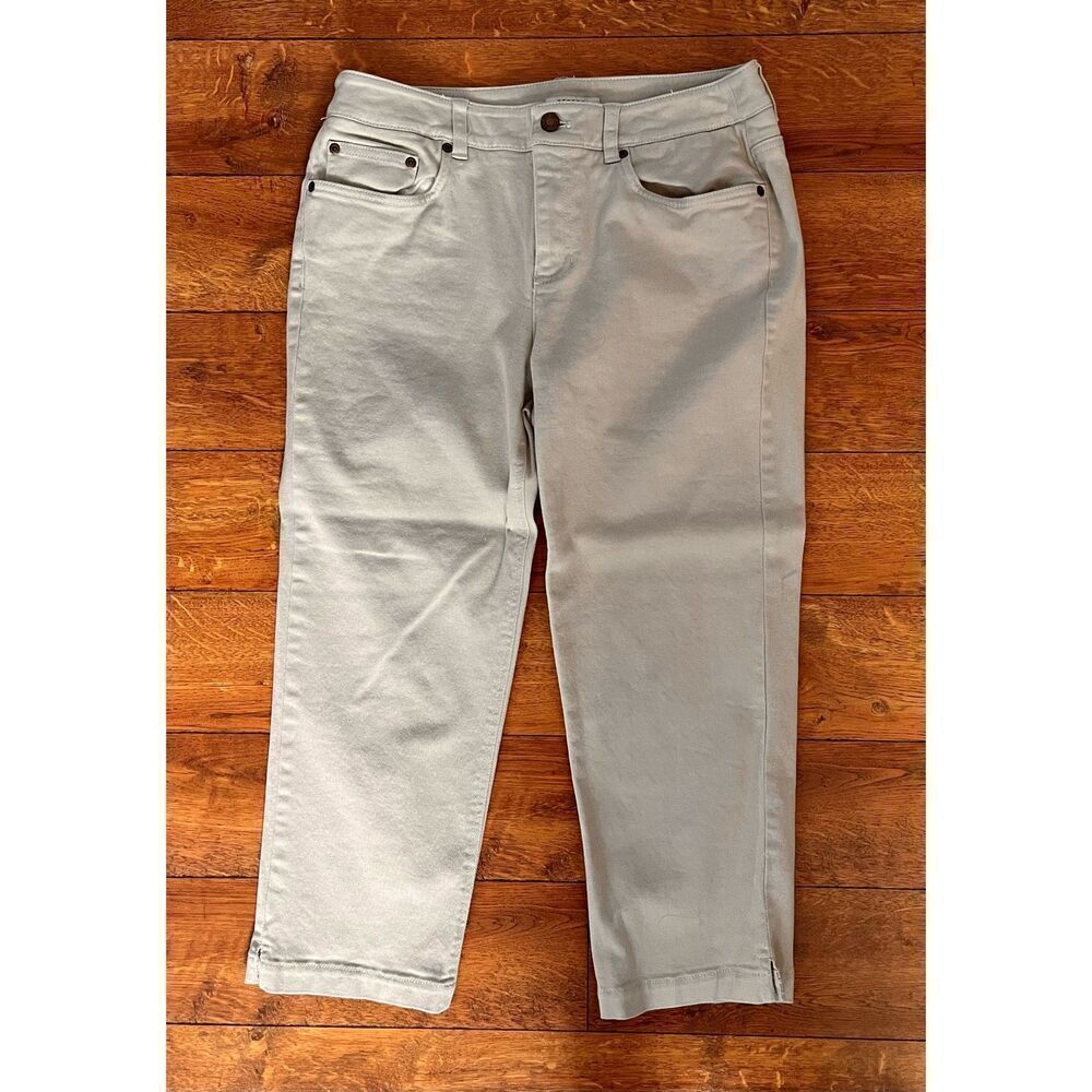 Jones New York Signature Stretch Tan Denim Capri Pants Jeans Stretch Size 8